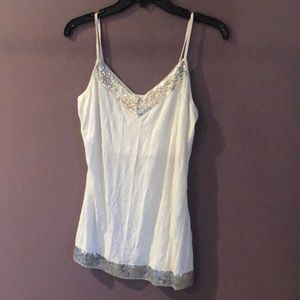 Lovely white with silver sequin tank top